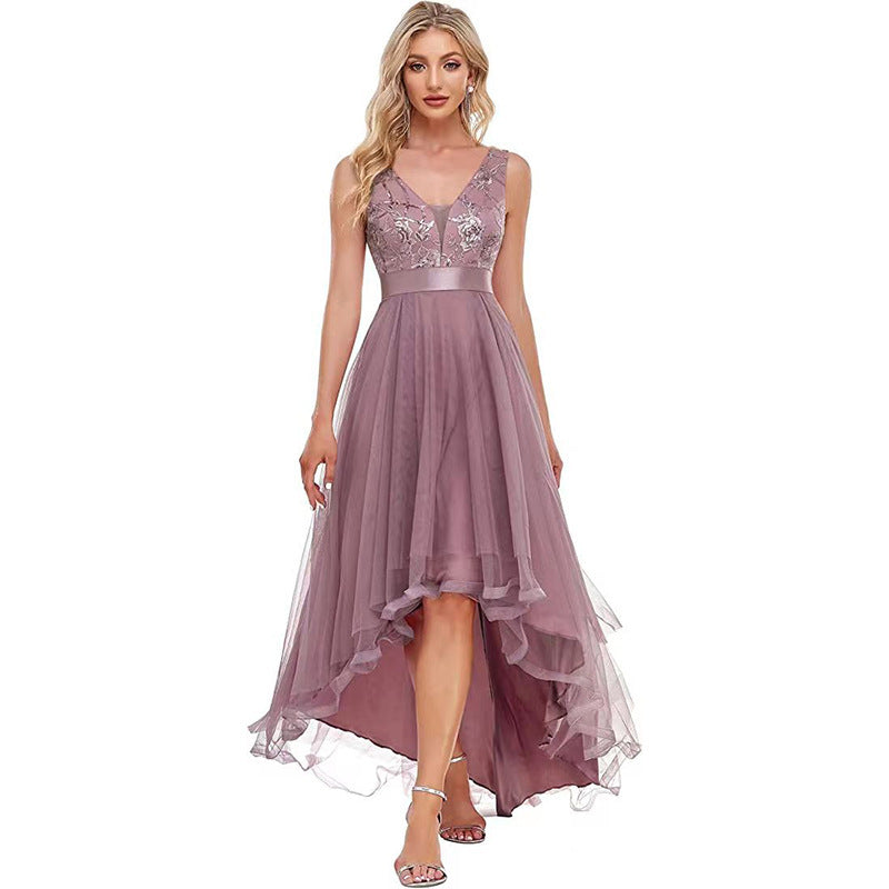 Bridesmaid Prom Evening Dress For Sequin Gauze Annual Meeting