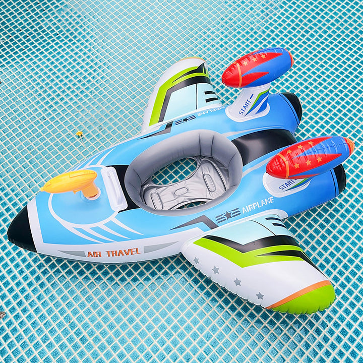 Inflatable Airplane Swim Ring with Seat for Kids