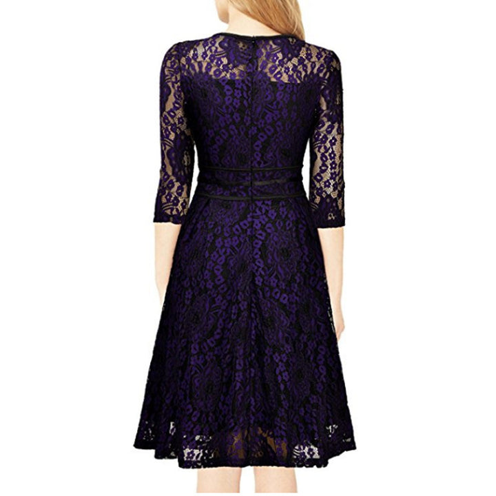 Women's Stitching Lace Slim Dress