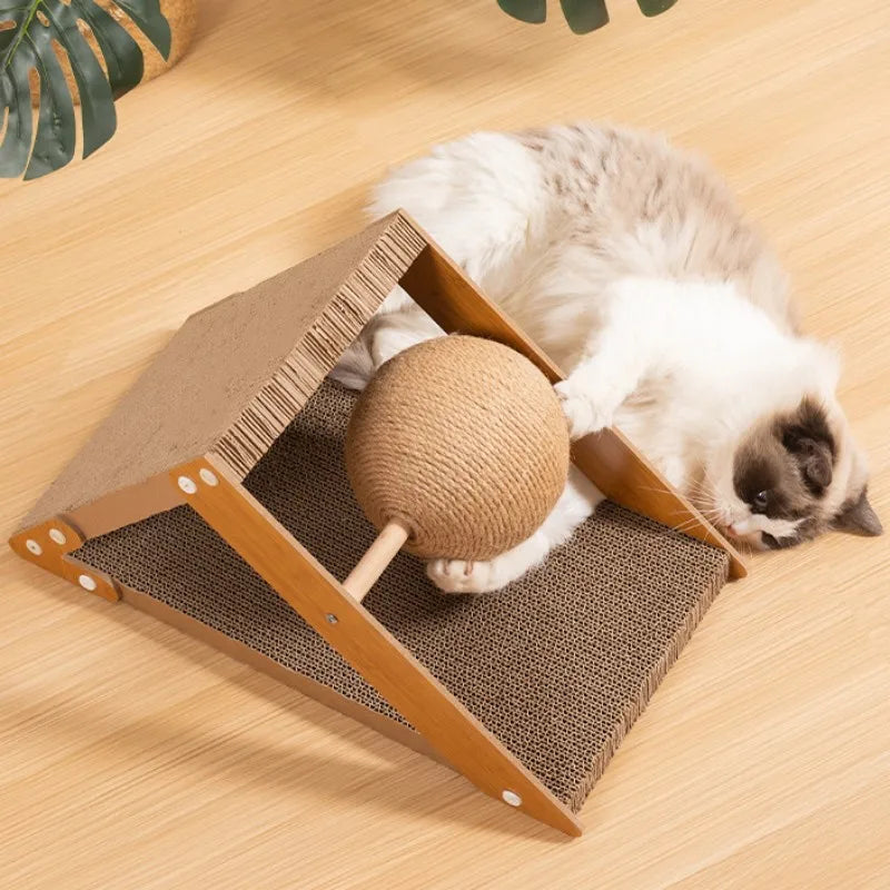 Cat Scratcher Sisal Ball with Scratch-Resistant Sofa Protector and Claw Grinding Post