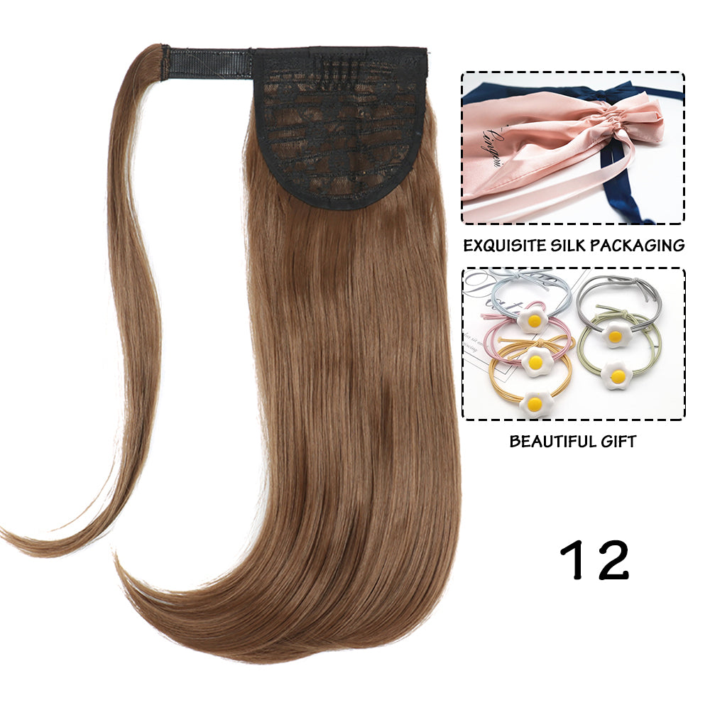 Synthetic Straight Wraparound Ponytail