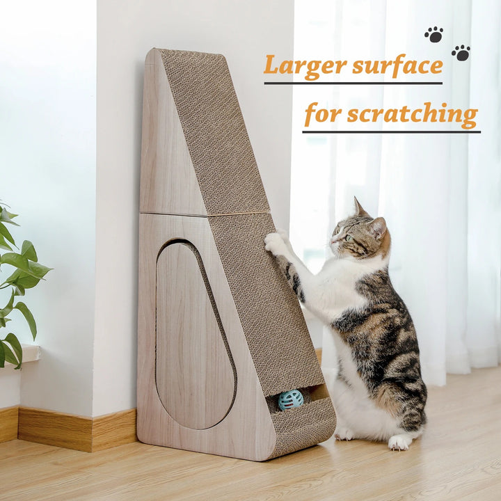 2-in-1 Cat Scratching Post with Detachable Scratch Pad