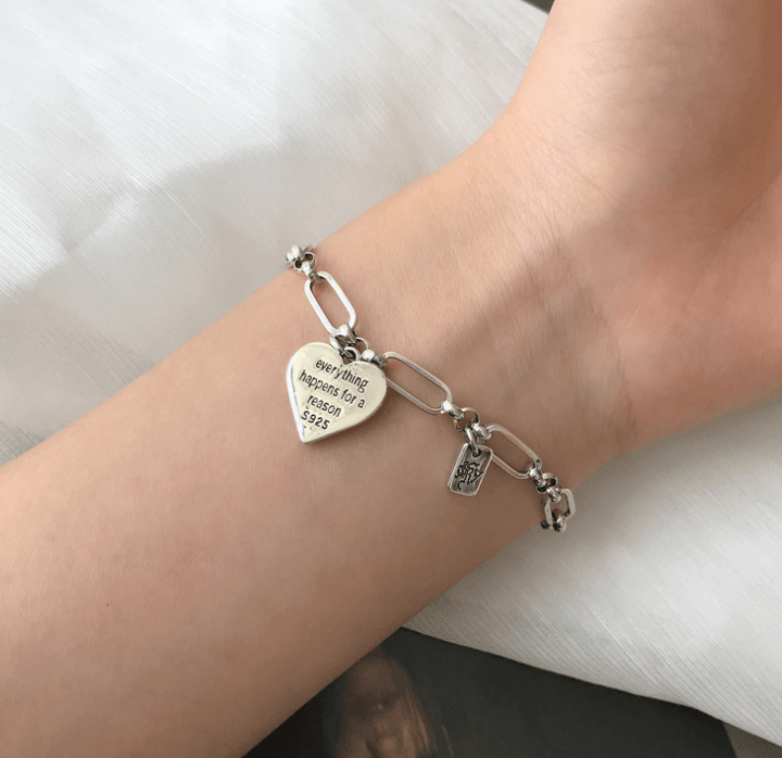 925 Loving Heart In Sterling Silver Bracelet For Women - Trendha