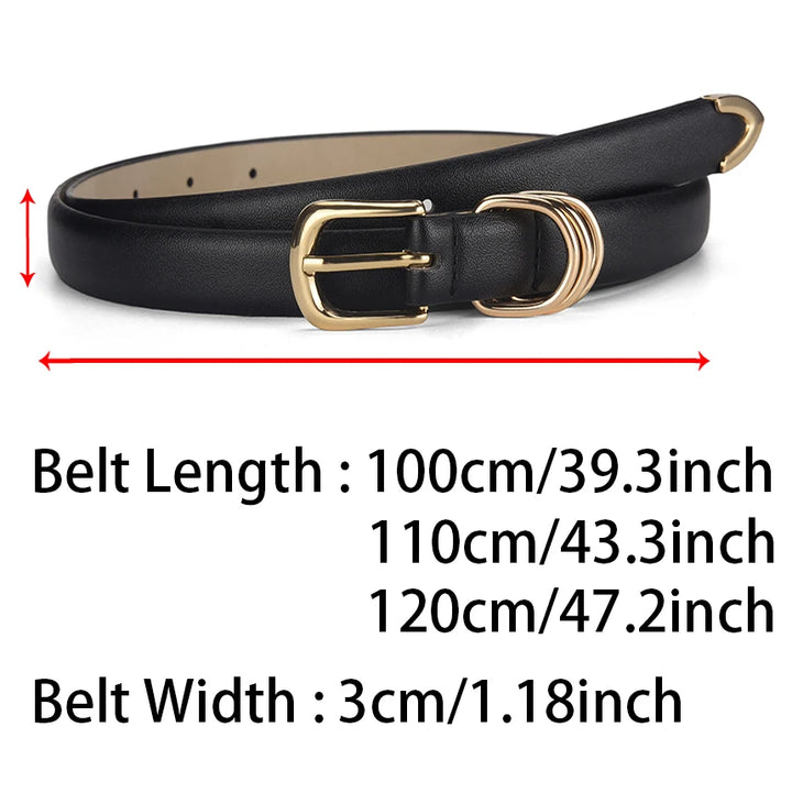 Women's Golden Needle Buckle Belt