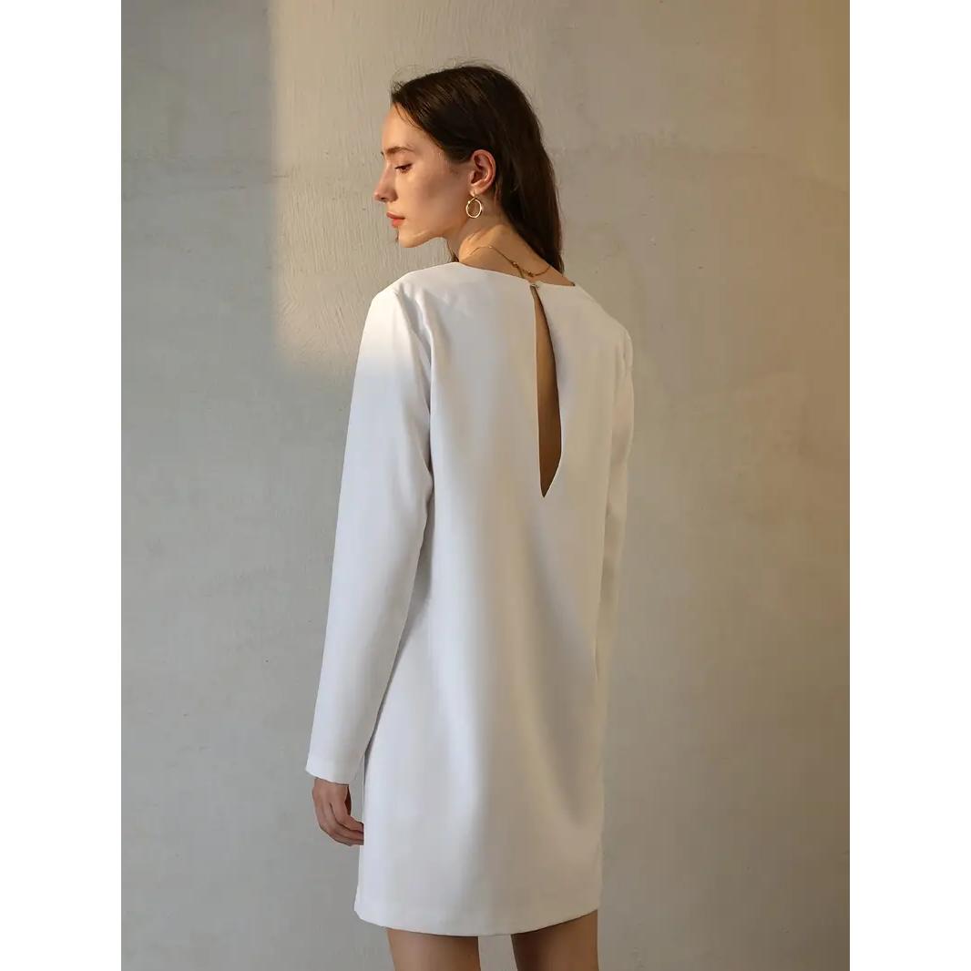 Elegant Notch Neck Tunic Dress for Holidays