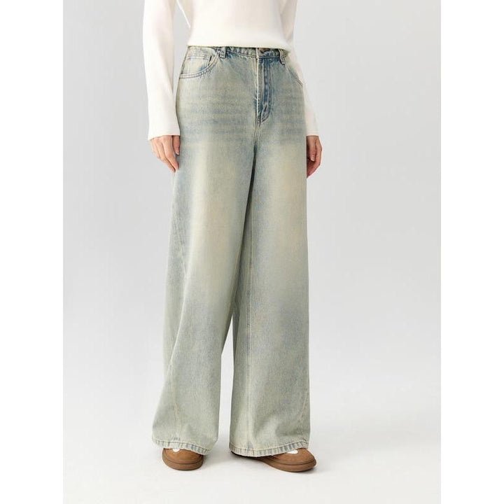 Women's Two-tone High Waist Wide Leg Jeans