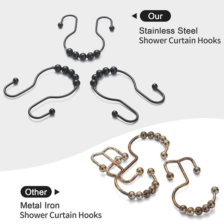 Stainless Steel Rust-Proof Shower Curtain Hooks