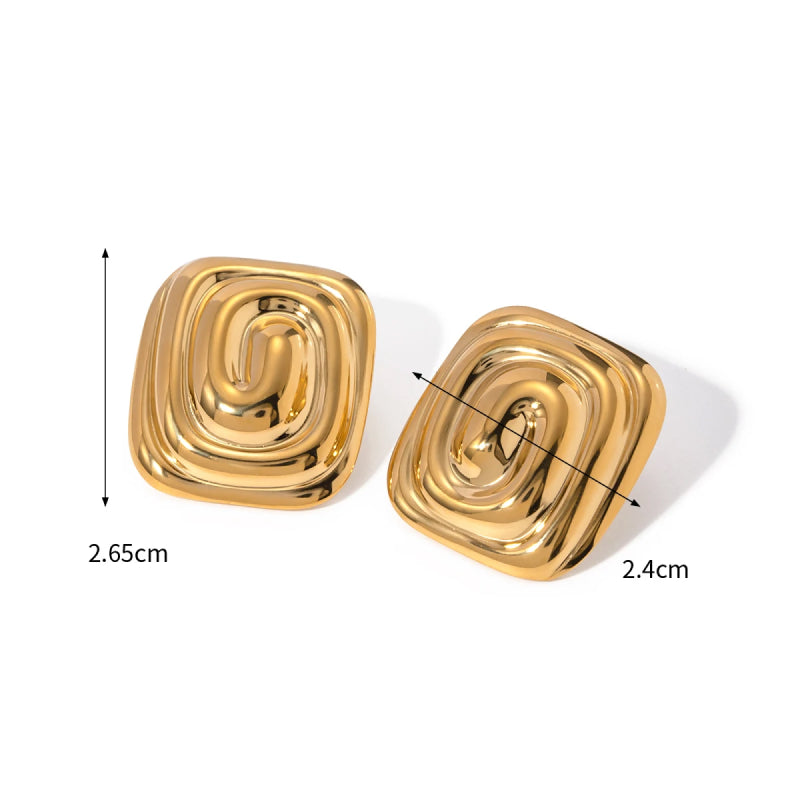 Rectangular Threaded Earrings