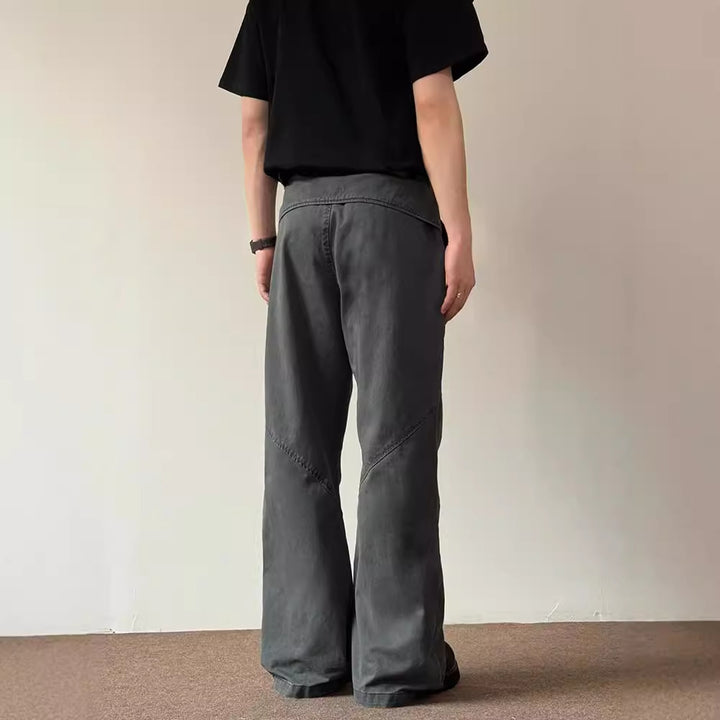 Pleated Deconstructing Large Workwear With Pocket Jeans For Men