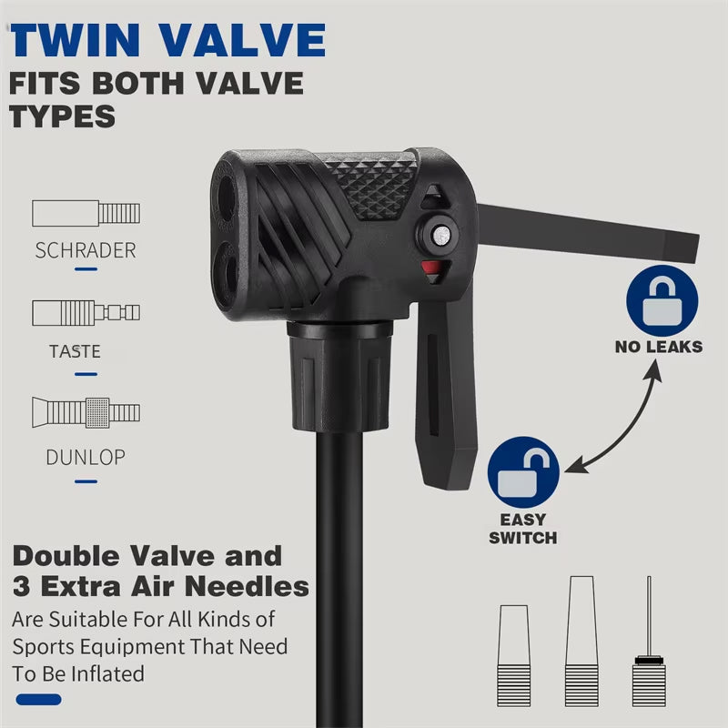 High Pressure Bicycle Floor Pump for All Tires