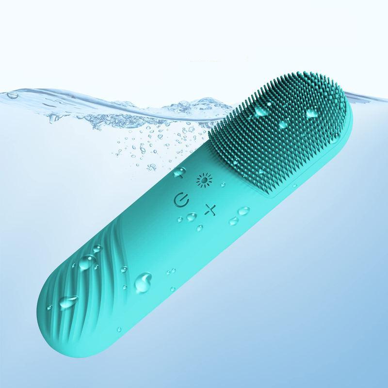 Ultrasonic Silicone Facial Cleansing Brush & Heated Vibrating Face Massager