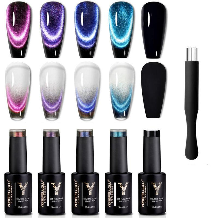 5pcs 10ml Dream Cat Magnetic Gel Nail Polish Set - Semi Permanent Soak Off UV LED Manicure