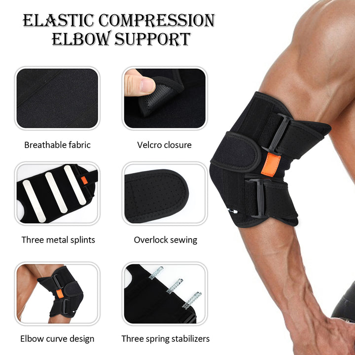 Elastic Compression Elbow Brace with Aluminum Strips Support