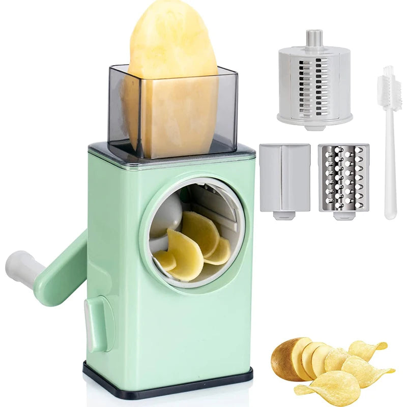 Rotary Vegetable Grater with 3 Drum Blades