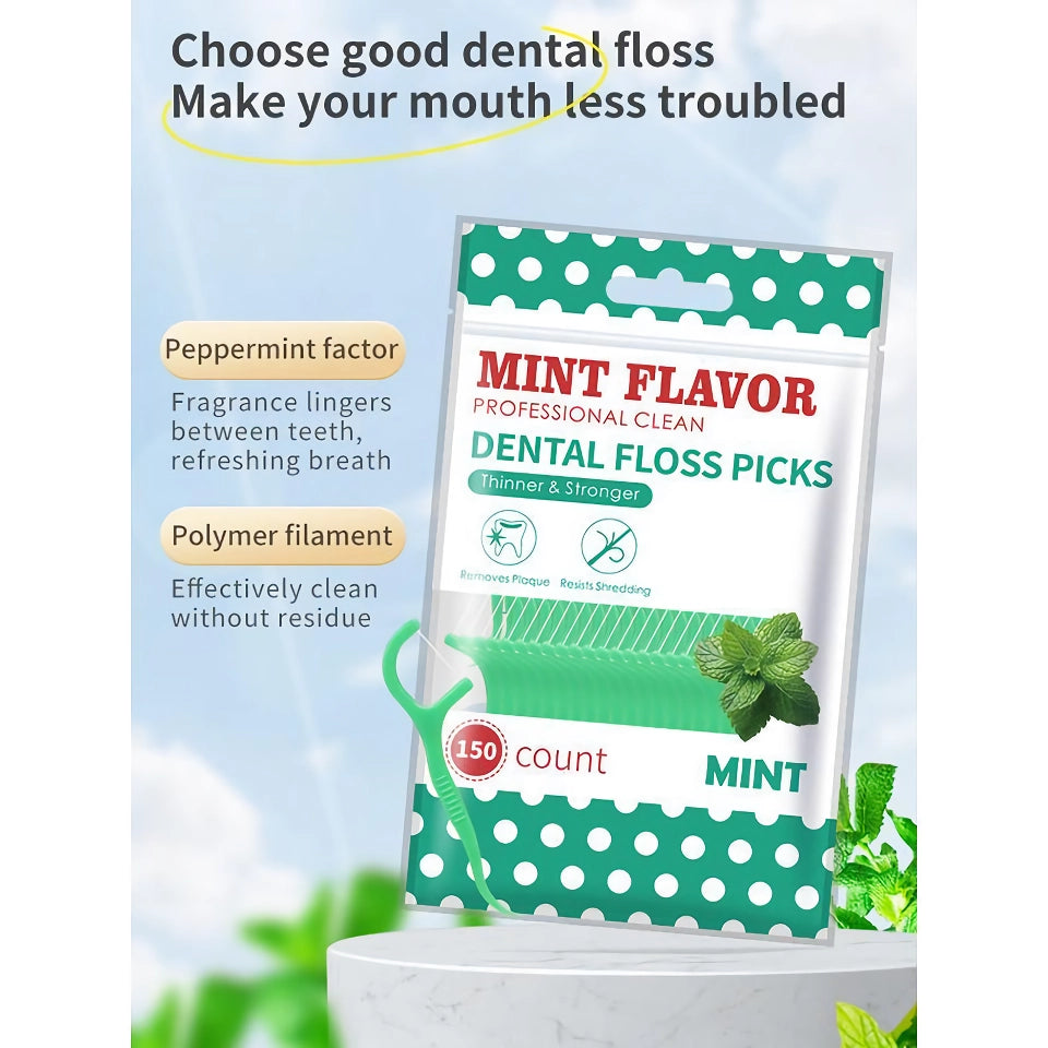 Mint Fresh Portable Dental Floss Sticks for Deep Interdental Cleaning