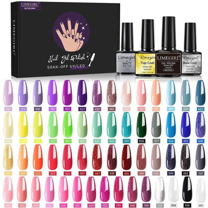 60 Colors Nail Art Functional Adhesive Set Removable