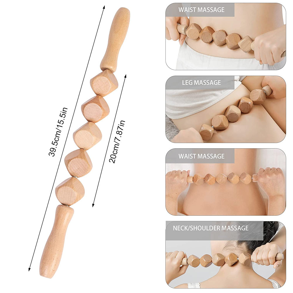 Wooden Therapy Massage Roller Tool for Lymphatic Drainage & Muscle Release