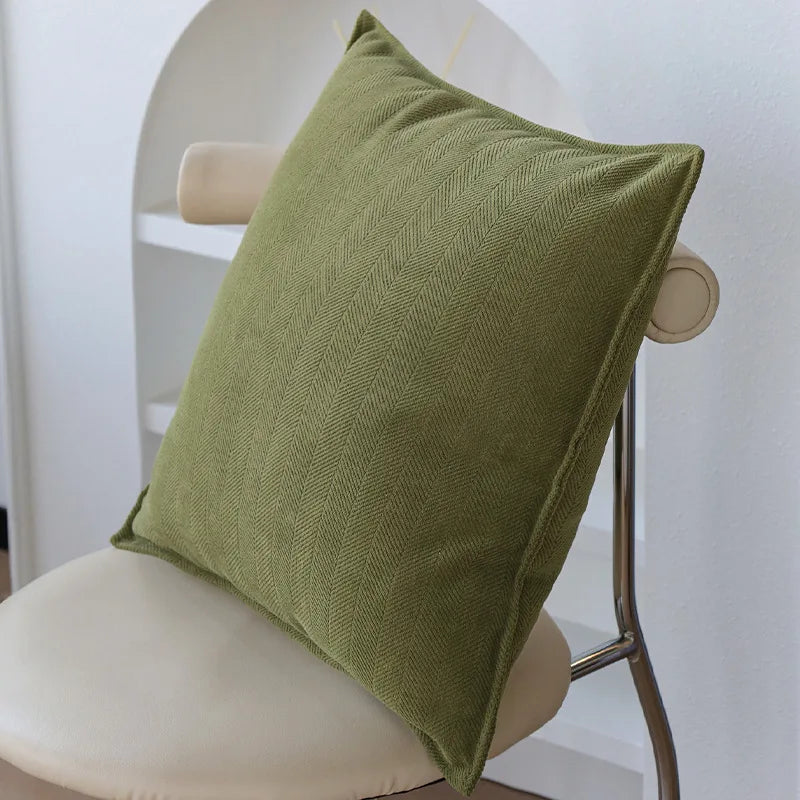 Light Luxury Cream Green Cushion Cover 45x45cm – Decorative Jacquard Pillowcase