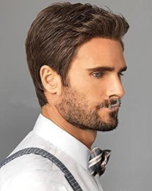 Men's Fashion Short Straight Brown Wig