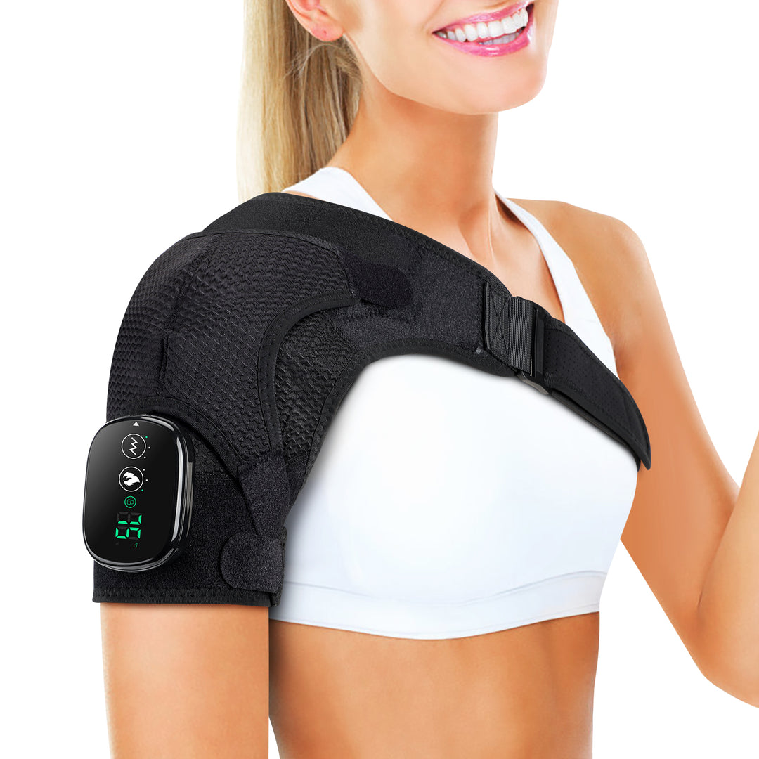 2-in-1 Electric Heating Shoulder Massager & Adjustable Heated Back Brace