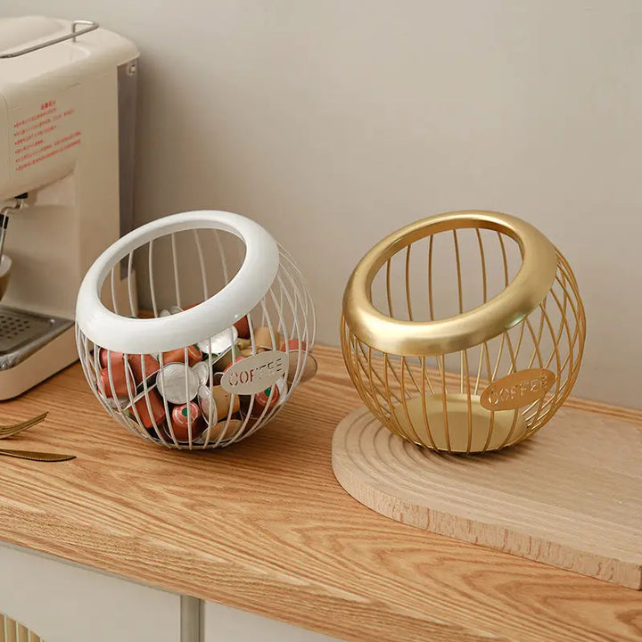 Elegant Metal Snack Storage Basket