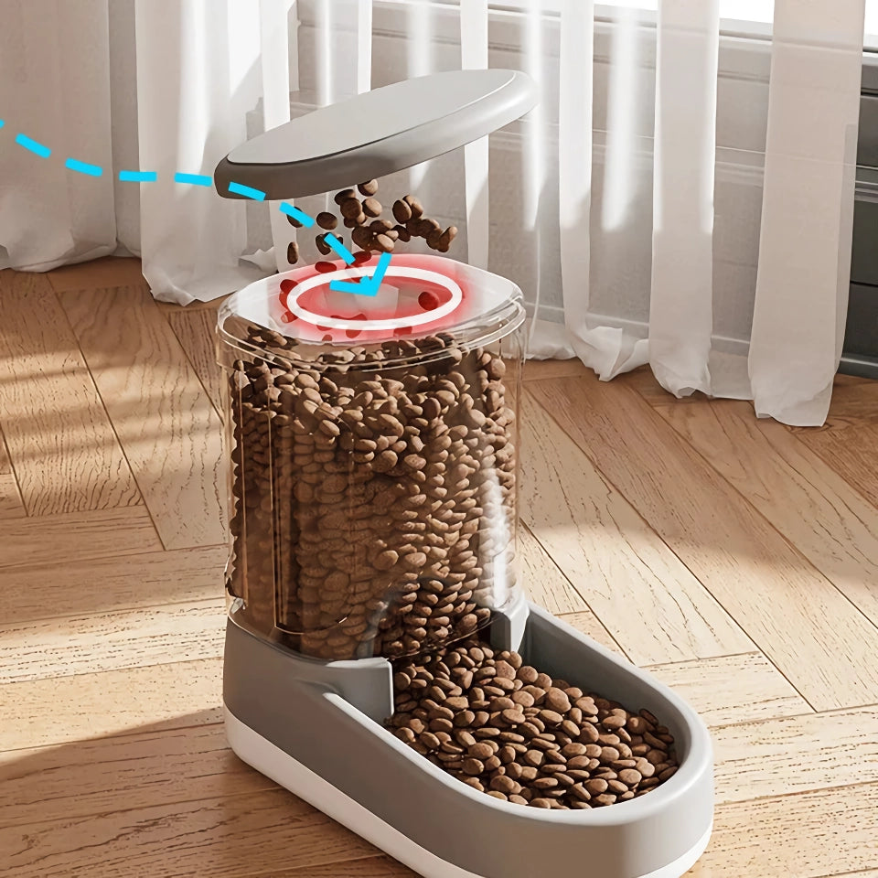 Large Capacity Dog Food Dispenser and Bowl - 3.8L Pet Feeder