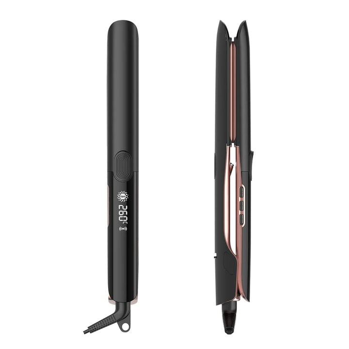 260℃ / 500 ℉ New 2 in 1 Hair Straightener Curler Fast Heating Flat Iron With a Vibration Function Negative Ion Ceramic Plates