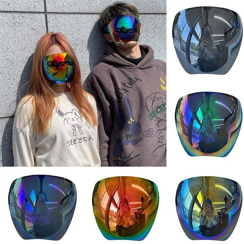 Women Men Protective Mask Glasses Goggles Full Face Spherical Lens Anti-spray Safety Riding Sunglasses