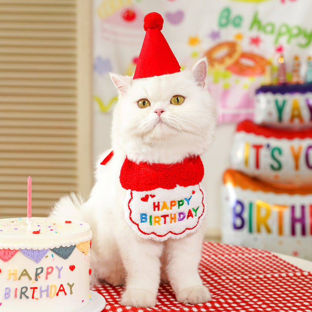 Charming Pet Birthday Bandana and Hat Set