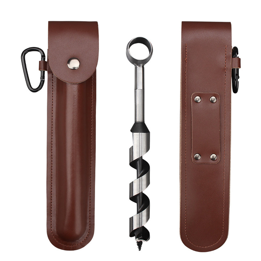 Manual Bushcraft Auger Set with Leather Case