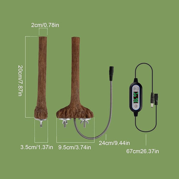 Heated Bird Perch Stand with Anti-Bite Tube