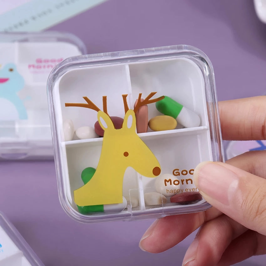 Portable Cartoon Mini Travel Pill Box