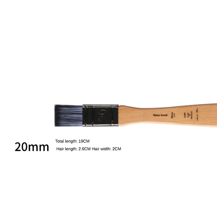 Flat Head Nylon Hair Paint Brush - Versatile Oil & Acrylic Artist Brush