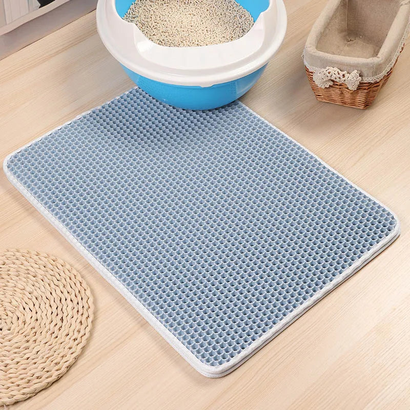 Foldable Waterproof Cat Litter Mat – Double-Layer EVA Litter Catcher