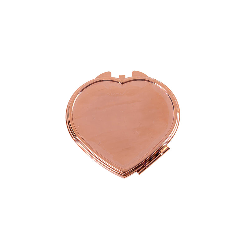 Heart-Shaped Metal Pill Box with Mirror