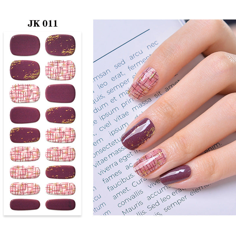 Pure Desire Wind Wear Nail Semi-baked UV Gel Nail Sticker Waterproof And Durable