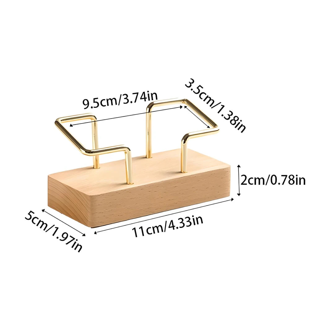 Wooden Business Card Holder Organizer for Office Desk