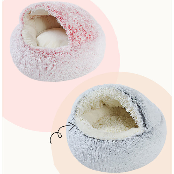 Cozy Round Plush Cat Bed