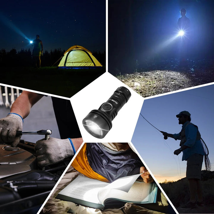 Compact 2000LM USB-C Rechargeable EDC Flashlight with RGB Auxiliary and IP68 Waterproof