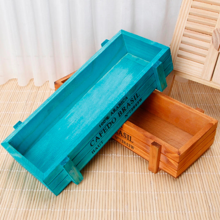 Vintage Wooden Succulent Planter Box