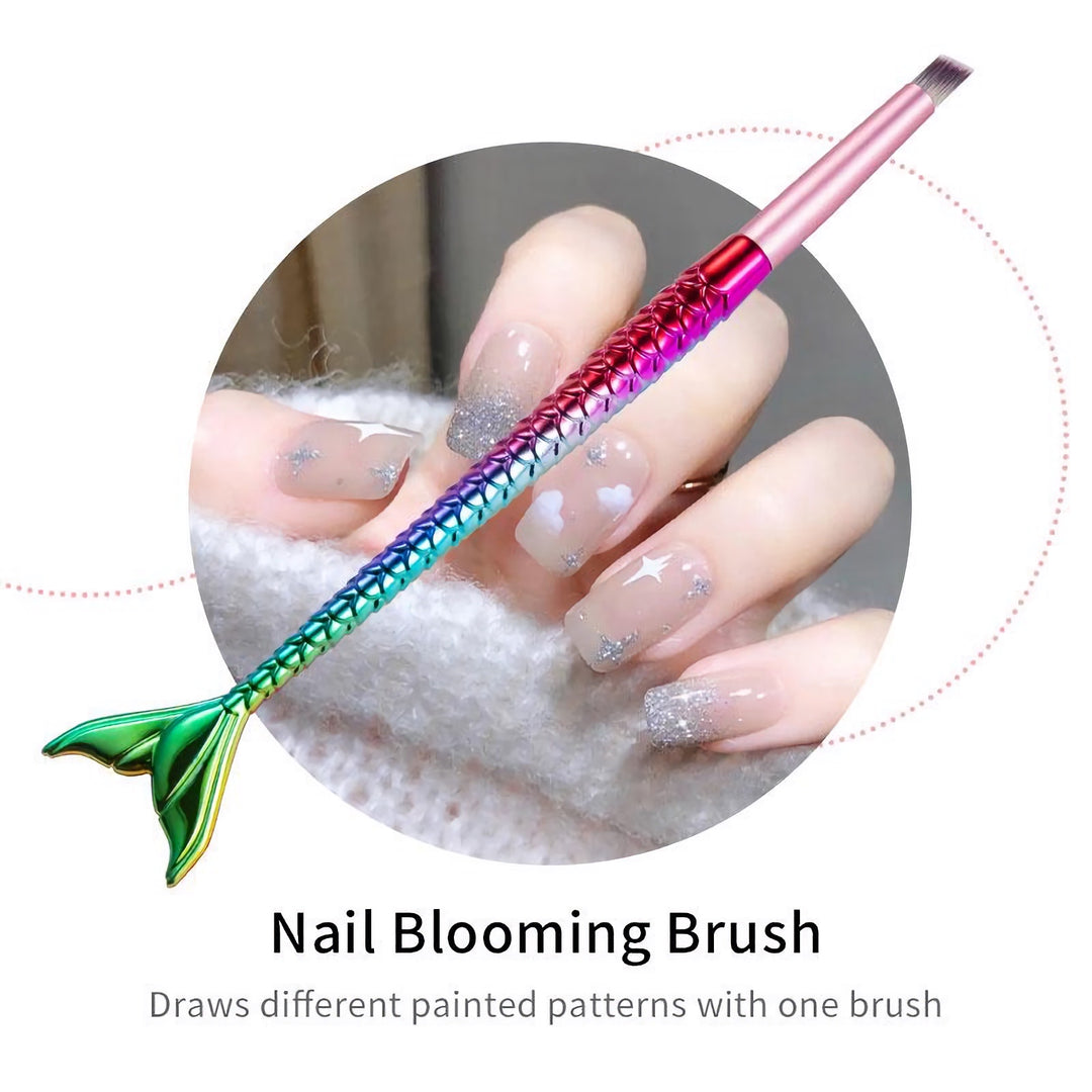 Gradient Mermaid Handle Nail Art Brush Set