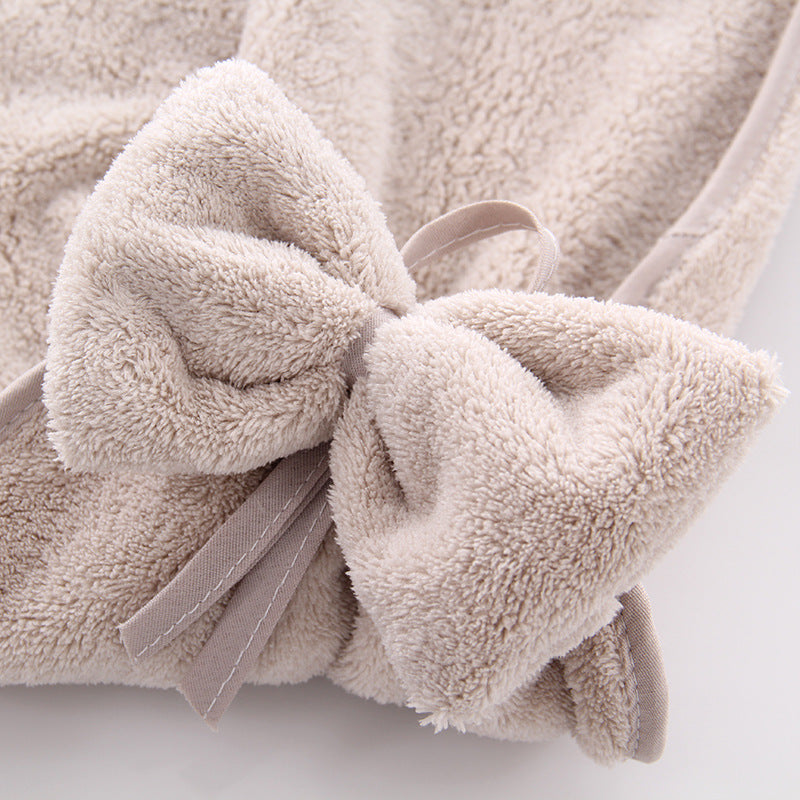 Bowknot Coral Velvet Hand Towels for Kitchen & Bathroom