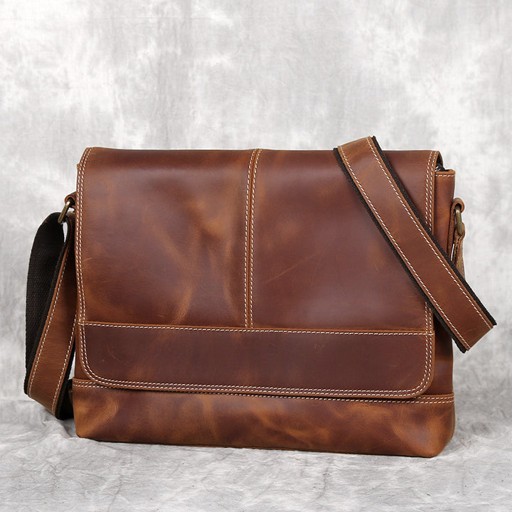 Men's Retro Horizontal A4 Leather Shoulder Bag