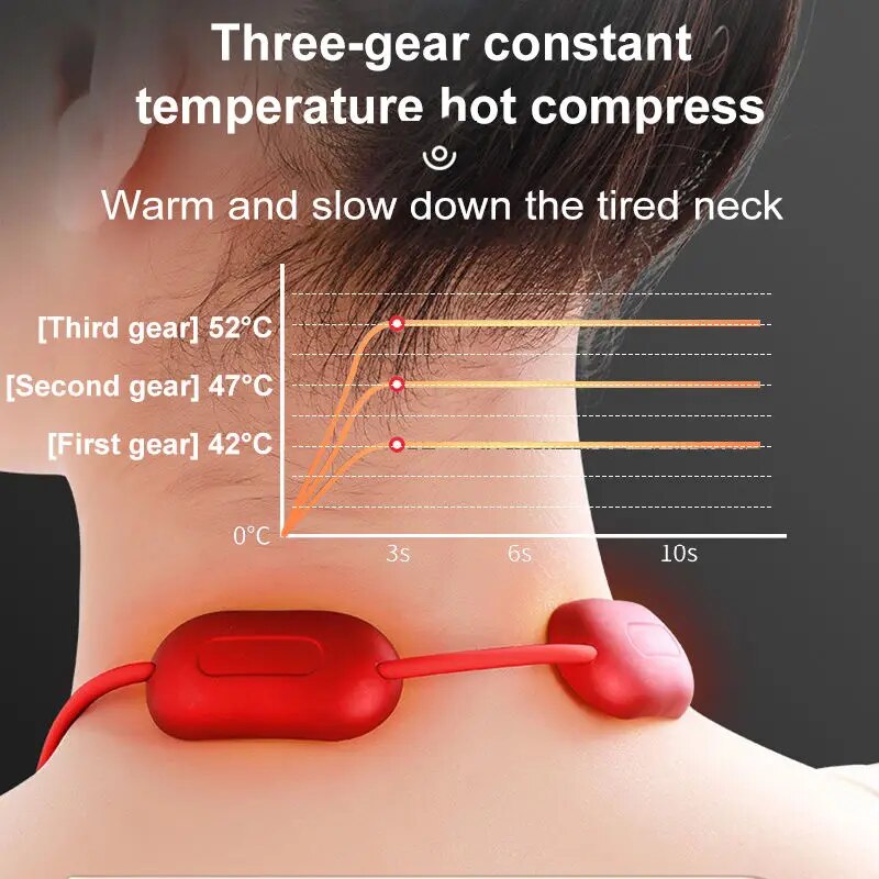 Portable Cervical Spine Massager with Multi-Mode TENS and Heat Therapy