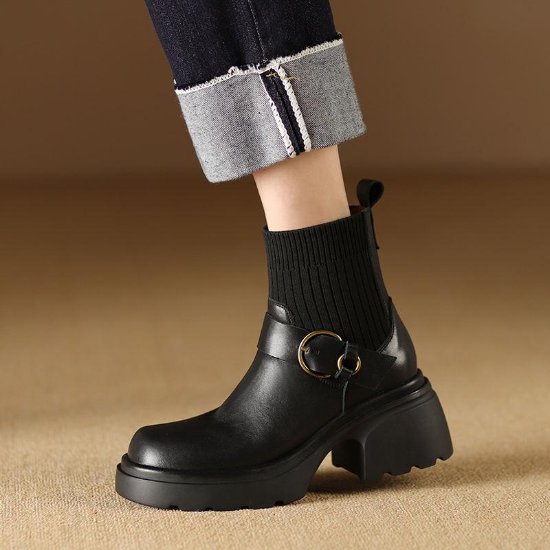 Fashion Genuine Leather Ankle Boots for Women