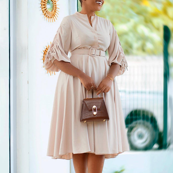 Temperament Plus Size Pleated Dress