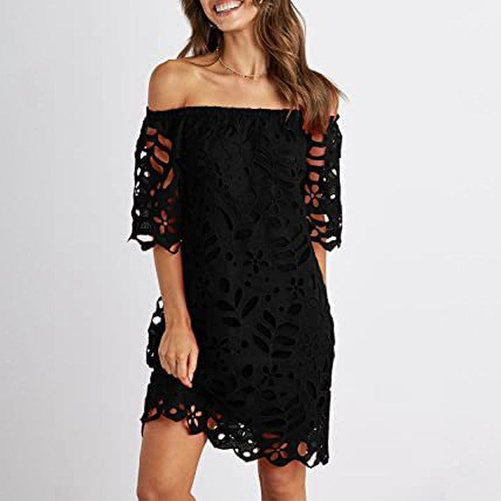 Women's Fashionable Lace Mid-sleeve Dress