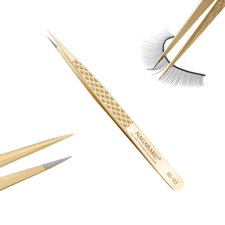 Precision Fiber Tip Eyelash Extension Tweezers - Antistatic Straight Tool