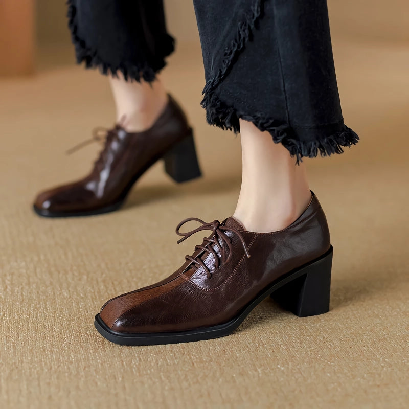 Genuine Leather Lace-Up Oxford Shoes