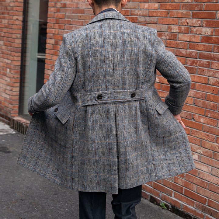 Retro High-quality Wool Plaid Polo Coat